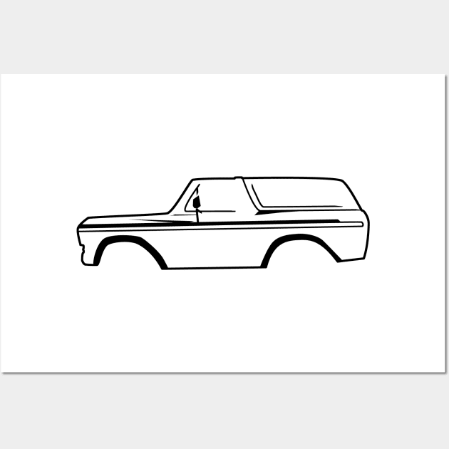 1978-1979 Ford Bronco Side Black No Logo Wall Art by The OBS Apparel